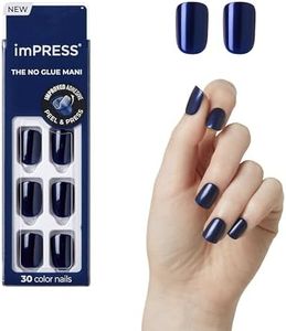 KISS imPRESS Color Gel Nail Kit, Never Too Navy, with PureFit Technology, Polish-Free Colour Mani, Includes Prep Pad, Mini File, Cuticle Stick, and 30 Fake Nails