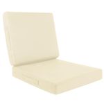 HEBE Deep Seat Patio Cushion Set 19"x19"x3" Waterproof Outdoor Chair Cushions for Patio Furniture Removable Seat Bottom & Back Cushion Covers with Ties Handles for Chair, Sofa, Couch