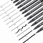 Black Micro-Pen Fineliner Ink Pens，Set of 12 Pack Fine Point Drawing Pen, Ink Pens Black Drawing Pens for Artist Illustration, Anime, Sketching, Technical Drawing, Office Documents, Manga Pens, Writing