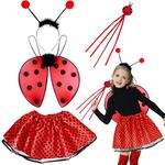 Orgoue Ladybug Costume Accessories, Lady Bug Costumes for Girls Ladybug Costume Set for Carnival Halloween Cosplay (red)