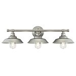 Westinghouse 6354700 Iron Hill Three-Light Indoor Wall Fixture, Galvanized Steel Finish with Metal Shades