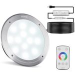 VEVOR 120V AC LED Pool Light, 10 Inch 40W, RGBW Color Changing Inground Swimming Pool Spa Light Underwater, with 50 FT Cord Remote Control, Fit for 10in Large Wet Niches, IP68 & Tested to UL Standards