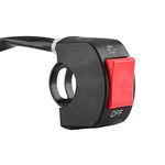 Motorcycle Handlebar Mount Switch, Universal 12V 10A 7/8inch Mount LED Headlight On/Off Switch with Button(Red)