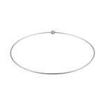 HooAMI Stainless Steel Silver Wire Choker Necklace Bead Clasps 18 Inch