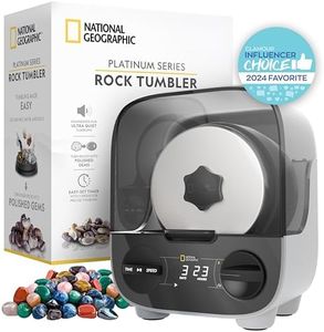 NATIONAL GEOGRAPHIC Platinum Series Ultra Quiet Rock Polisher Kit - Patent-Pending for Kids & Adults, 2 lb. Barrel, Rocks, Grit, GemFoam, Rock Tumblers