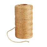 AUERVO 100M Natural Jute Twine, 3 Ply Garden String Brown Twine For DIY Crafts Decoration Gift Wrapping Bundling Gardening