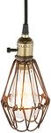 PathsOn Industrial Retro Metal Bird Cage Pendant Light Fittings Loft Bar Kitchen Hanging Ceiling Light Fixture Chandelier (Antique)