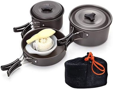 NEAR STOP 9PCS Outdoor Portable Camping Cookware Set for 2-3 Persons - Multicolour