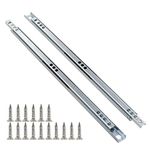 Yoohey Metal 12 inch Drawer Slides, Ball Bearing Two Way Slide Track Rail 0.7 inch Wide 1 Pair