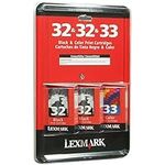 Lexmark Ink Cartridges Value Pack - 2 Black & 1 Color (32 & 32 & 33) - For Printers: P6350, X5450, X5470, X7170, X7310, X7350, X8310, X8350, P910 Series, P4300 Series, P6200 Series, P3300 Series, X5200 Series, Z810 Series