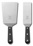 DUE BUOI set Wide Spatula blade dimension 4" x 6"1/3 and Narrow blade dimension 2" x 6" 1/3. Full Tang Triple Riveted. Non-stick Durable. ICQ Approved.