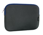 Emartbuy Dark Grey/Blue Water Resistant Neoprene Soft Zip Case/Cover Sleeve Compatible with 10-12 Inch Laptops, Tablets and Other Devices as Listed Below