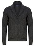 Tokyo Laundry Manji Cable Knitted Cardigan with Shawl Collar - Charcoal Marl - XXL