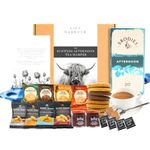 Afternoon Tea Gift Set & Biscuit Gift Hamper - Scottish Gift Hamper, Food Gifts for Men - Brodie's Afternoon Scottish Tea, Shortbread Biscuits, Strawberry Jam, Fudge & Chocolate