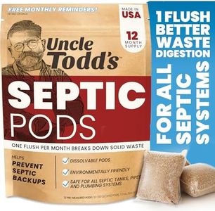 Uncle Todd's Septic Pods - Septic Tank Treatment - 12 Count One Year Supply - One Flush per Month - Free SMS & Email Reminders - Planet-Friendly and Powerful Solution for Septic Systems