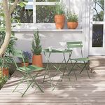 Grand patio Folding Bistro Set 3 Pieces, Conversation Set, Folding 2 Chairs and 1 Table, Weather Resistant, Patio Table Chairs for Balcony,Yard, Garden (Sage Green)