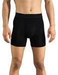 DAMENSCH Regular Fit Solid Boxer Brief for Men | Mircromodal, Elastane Fabric, Anti-Bacterial and Microfibre Waistband-Pack of 1-Jet Black-Medium