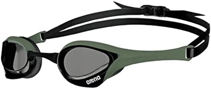 arena Cobra Ultra Swipe Racing Swim Goggles for Men and Women, Non-Mirror Lens, Anti-Fog, UV Protection, Smoke/Army/Black