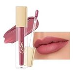 Oulac Matte Liquid Pink Nude Lipstick - Long Lasting Lip Stain Waterproof Lip Tint with Vitamin E & Rose Oil High Pigment Color, Vegan & Cruelty-Free, Pink Nude M12