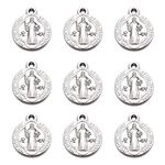 60Pcs Religion Wear Double-Sided Saint Benedict Medal Pendants White K Alloy Charm For Jewelry Making DIY Bracelet Necklace Earrings Bag Decor