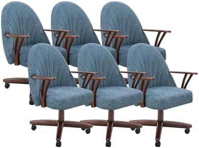 Chromcraft Set of 6 Chairs, Swivel Tilt Chairs with Wheels for Kitchen Room