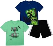 Minecraft Boys 3-Pack Set - Includes Two Tees and Mesh Shorts-XXL Multicolored