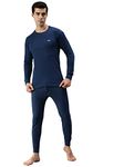 Lux Cottswool Men's Cotton Thermal Set (COTT_Blue_FS_RN_TRO_Set_90)