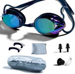 PHELRENA Swimming Goggles, Professional Swim Goggles Anti Fog UV Protection No Leaking for Adult Men Women Kids