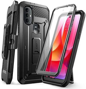 SUPCASE Unicorn Beetle Pro Series Case for Moto G Power 2022, Full-Body Rugged Belt Clip & Kickstand Case with Built-in Screen Protector (Black)