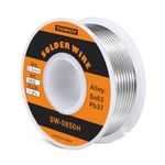 TOWOT High Purity Tin Lead Rosin Core Solder Wire for Electrical Soldering, Content 1.8% Solder flux Sn63 Pb37 (0.8mm, 50g)