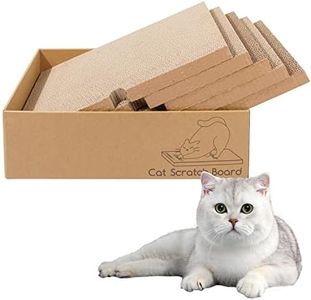 Cat Scratcher with Box,5 in 1 Reversible Cat Scratcher Cardboard, 5 PCS Corrugated Scratching Cat Scratch Pad Replace for Cat Book Scratcher, Corrugated Cardboard Scratching Lounge for Indoor Kitty to Rest and Play Kitty/Large Cats