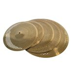 Low Volume | Quiet Cymbal Set - 14H / 16C / 18C / 20R - Gold Color | Practice | Rehearsal Cymbals Set | Perfect Drummer Gift | Arborea | Drum Cymbals