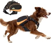 XUVIRA Dog Backpack Suitable for Medium to Large Dogs, Adjustable Lightweight Pet Harness, Built-in Poop Bag Dispenser, Waterproof and Safe, Suitable for Hiking, Puppy Training, Or Daily Walks, L