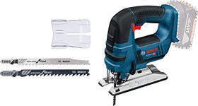 Bosch Professional 18V System GST 18 V-LI B Cordless Jigsaw (bar Version, Cutting Depth in Wood/Alum./Metal: 120/20/8 mm, 3 Jigsaw Blades, Anti-Splinter Guard, excl. Batteries and Charger, in Carton)