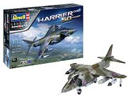 Revell Gift Set 05690 Harrier GR.1 50th Anniversary 1:32 Scale Unbuilt Plastic Model Kit with Contacta Professional Glue, Paintbrush & Selected Aqua Color Paints