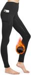 FitsT4 Sports Women's Winter Full Seat Riding Tights Fleece Lined Horse Riding Pants Silicon Grip Horseback Equestrian Breeches with Pockets Black, Black, M