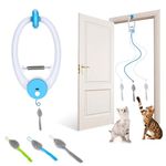 PETTOM Cat Hang Toy Cat Interactive Toy, Cat Automatic Toy Door Hanging Cat Toys, Usb Rechargeable Kitten Toys for Indoor Cats, Smart Retractable Cat Toy with Mouse for Enrichment Hunting Exercising