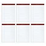 TOPS 99709 Business Forms Docket Gold Writing Pad, Wide-Rule, 50 Sheets Per Pad, 6 Pads, White