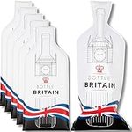 Bottle Britain | Reusable Wine Travel Protector Sleeves for Glass Bottles | Impact & Leak Resistant | Carrier Bag Luggage | Airplane Cruise Car | Gift Holiday Vacation Party | 6 Pack w/6 Bubble Wraps