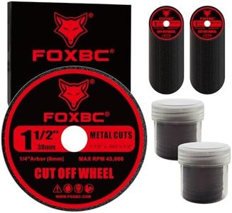 FOXBC 1-1/2 Inch Cut-Off Wheels, 1/4" Arbor Hole, Rotary Cut-Off Discs for Metal, Plastic, Fiberglass Reinforced - 80 Pack