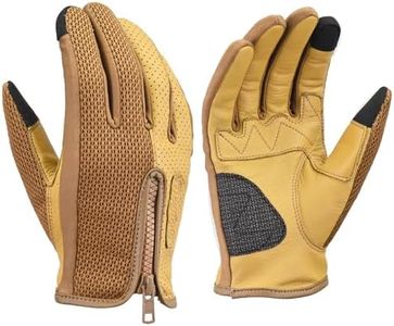 Daytona 46131 Motorcycle Gloves, Spring and Summer, Genuine Leather Palm (Goat Leather), Smartphone Compatible, Punching Leather, Partial Fit, Mesh Gloves, Brown, S Size