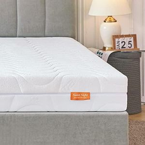 Sweetnight Colchón Viscoelástico de 180 x 200cm, Espuma Fría con Puntos Elásticos, Colchón 2 en 1, con Funda de Microfibra Lavable, Cremallera en Los 4 Lados, Grosor 18cm