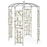 Happygrill Birdcage Shape Garden Arch, 9.4 x 6.8FT Heavy Duty Garden Arch Trellis with Hanging Hook for Climbing Plants, Outdoor Garden Arbor Pergola Pavilion for Wedding Party Ceremony Decoration