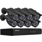 SANSCO 8CH 5MP DVR CCTV Camera System 3TB HDD for 24/7 Recording, 8x 2MP Outdoor Bullet Security Cameras, Face/Human Detection, H.265, Email/APP Alert