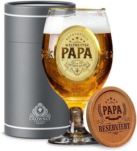 CROWNLY CRYSTAL® Regalo Padre Regalos Originales Para Hombres Regalos Hombre Navidad Regalos Personalizados Copas De Cerveza Regalo Papa Regalos Originales Para Un Padre Regalo Hombre Cumpleaños