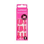 KISS imPRESS No Glue Pedi Press-On Nails, Toenails, Time After Time', Medium Pink, Short Size, Squoval Shape, Includes 24 Nails, Prep Pad, Instructions Sheet, 1 Manicure Stick, 1 Mini File