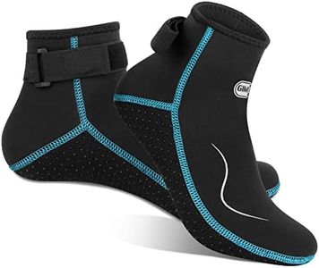 Gimilife Neoprene Socks 3MM Water Socks for Women Men, Waterproof Diving Wetsuit Socks Sand Socks for Beach Volleyball Snorkeling Surfing Kayaking Swimming Water Sports (Low Cut/Black-Aqua, XL)