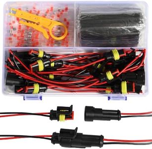 shengbowi 2Pin 10Kits Harness Connector 16-20AWG Waterproof Wire Quick Disconnect Series Automotive Way Car Electrical Marine Truck Boat Motorcycle Male Female Connections Plug