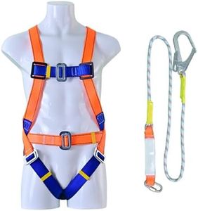 TOMVAES Safety Harness Fall Protection with Shock Absorbing Lanyard and Updated Comfortable Waist Pad Fall Protection Arrest Restraint Construction Roofer- Full Body Harness OSHA/ANSI Compliant