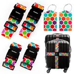 Gutsdoor Luggage Straps for Suitcases, Add a Bag Luggage Straps & Luggage Tag Set, Adjustable Luggage Belt Suitcase Strap Travel Bag Accessories